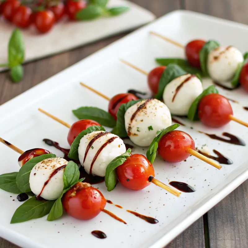 Image of Caprese Skewers with Balsamic Drizzle