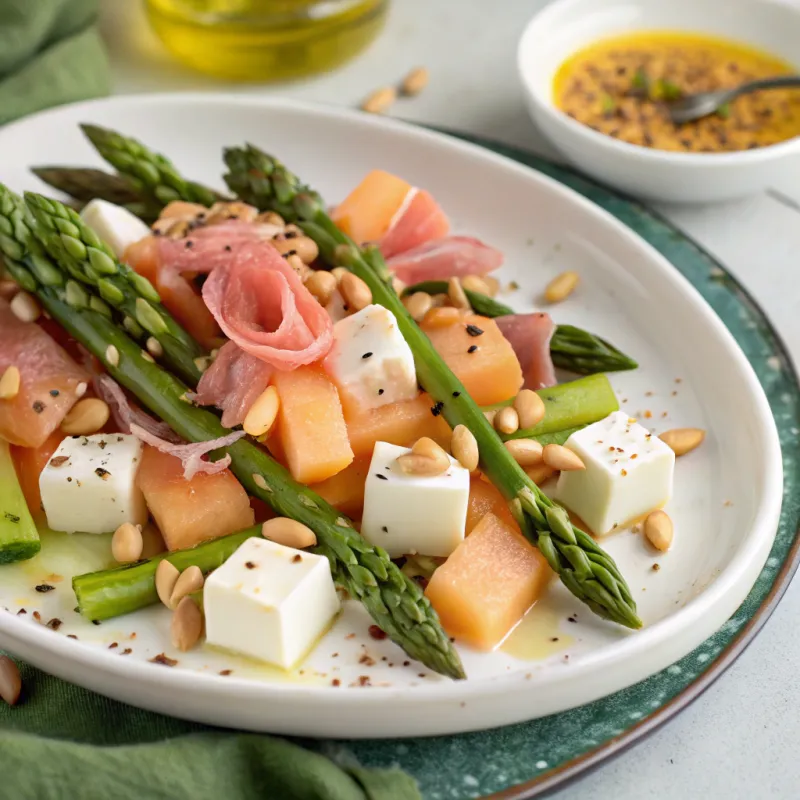 Image of Grilled Asparagus & Melon Salad