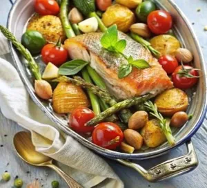 Image of One-Pan Salmon With Roast Asparagus