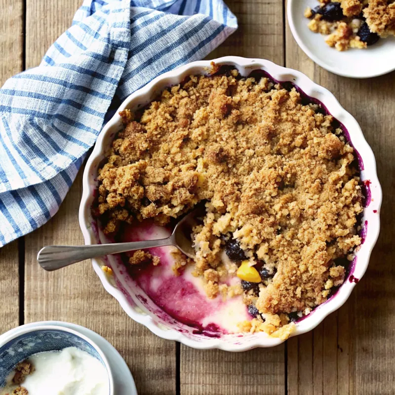 Image of Simple Peach Blueberry Crumble