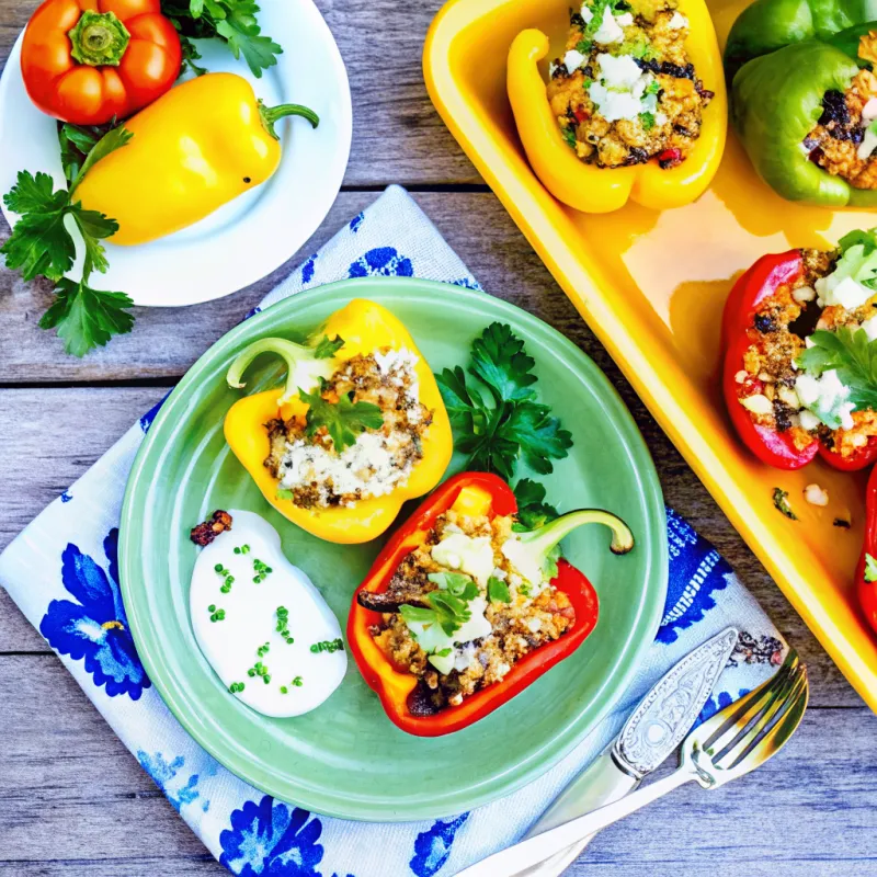 Image of Stuffed Bell Peppers With Black Beans and Quinoa