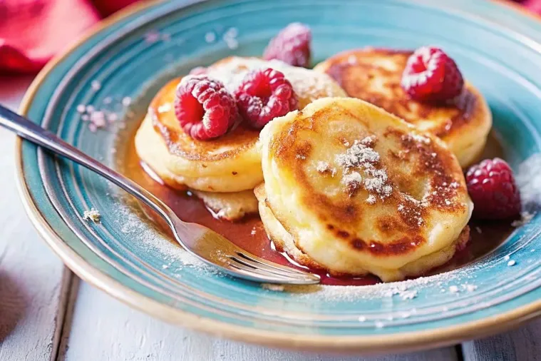 Image of Banana hotcakes with maple syrup